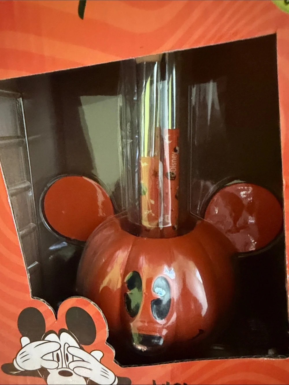 Disney Orange Mickey Pumpkin Makeup Brush Holder
